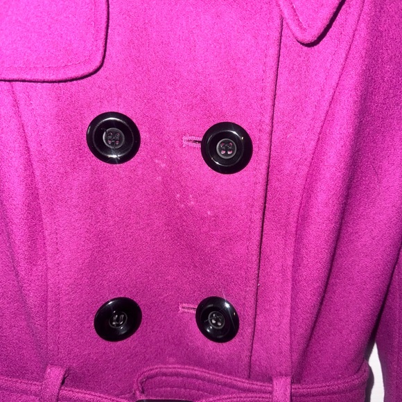 Berry Pink Wool Coat - Picture 4 of 9